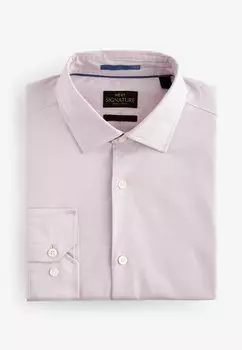 Рубашка Textured Single Cuff Signature Slim Fit Next, светло-розовая
