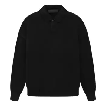 Рубашка the black collection knit polo shirt 'jet black' Fear Of God Essentials, черный
