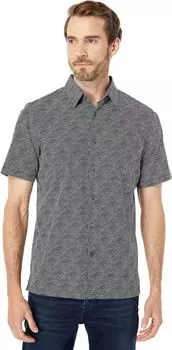 Рубашка Theory Irving Short Sleeve Wave Grid, цвет Basalt Multi