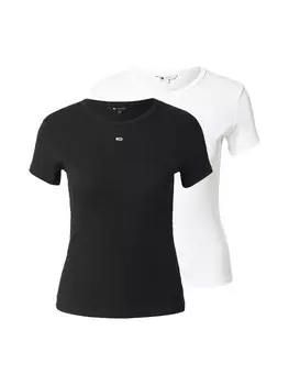 Рубашка Tommy Jeans ESSENTIAL, черный/белый