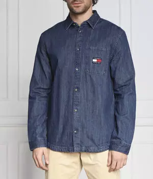 Рубашка Tommy Jeans классического кроя, синий