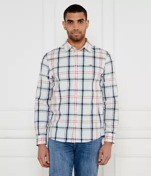 Рубашка Tommy Jeans Regular Fit в клетку, белый