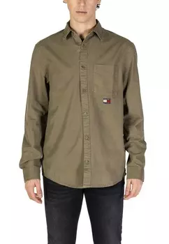 Рубашка Tommy Jeans с логотипом, зеленый