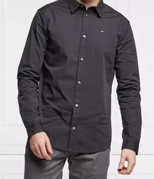 Рубашка Tommy Jeans Slim Fit, черный