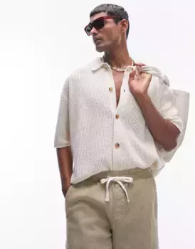 Рубашка Topman Button Through Crochet, экрю