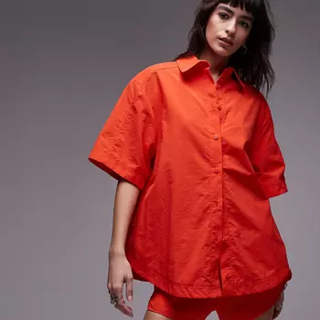 Рубашка Topshop 3/4 Technical, красный