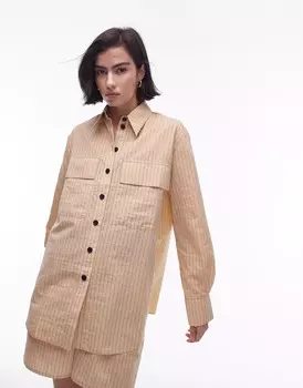Рубашка Topshop Technical, бежевый