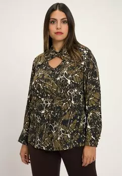 Рубашка Ulla Popken с вырезом, охра
