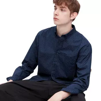Рубашка Uniqlo Extra Fine Cotton, синий