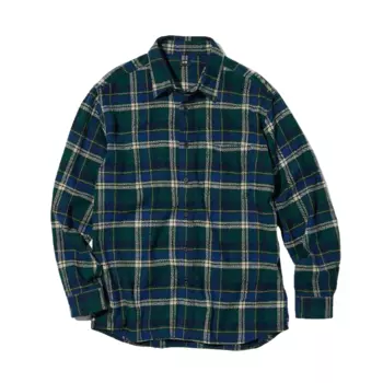 Рубашка Uniqlo Flannel Regular Fit, зеленый