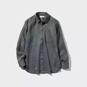 Рубашка Uniqlo linen, серый