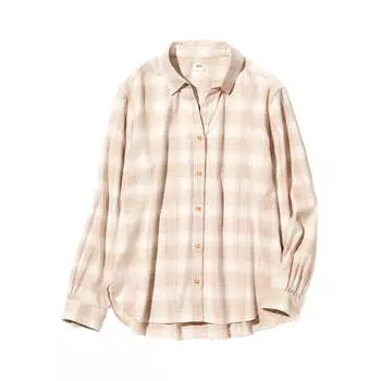 Рубашка Uniqlo Soft Brushed Checked, бежевый