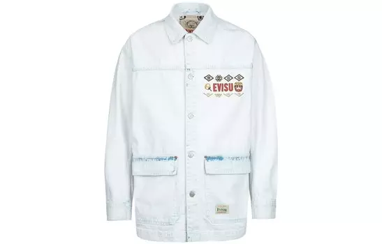 Рубашка унисекс деним синяя Evisu, синий