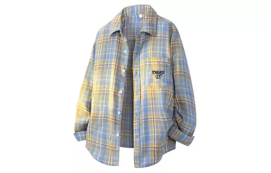 Рубашка унисекс FOREVER 21, Blue Plaid (Fleece-Lined)