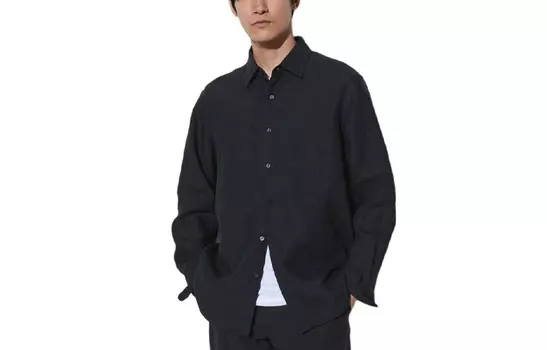 Рубашка унисекс Uniqlo, синий