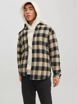 Рубашка узкого кроя Jack&Jones, бежевый