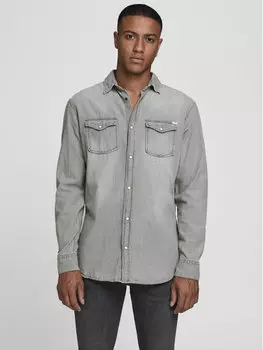 Рубашка узкого кроя Jack&Jones, серый