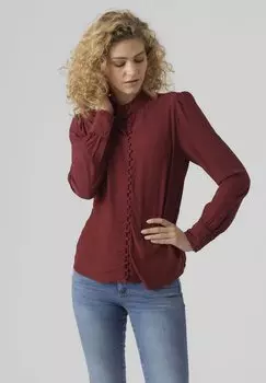 Рубашка Vero Moda, темно-коричневый