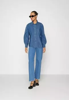 Рубашка Vero Moda VMEUDORA FRILL, цвет medium blue denim