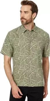 Рубашка Vince Knotted Leaves Short Sleeve, цвет Dark Dried Cactus