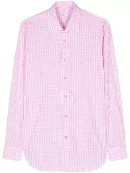 Рубашка в клетку гингем Kiton, розовый