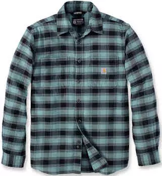 Рубашка в клетку из фланелевой ткани Rugged Flex Carhartt, черный/зеленый