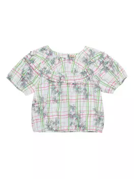 Рубашка в клетку Marni Kids, белый