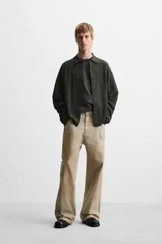 Рубашка в клетку ZARA, хаки