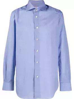 Рубашка в мелкую клетку Kiton, синий