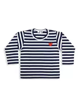 Рубашка в полоску Little Kid's Play Kids Comme Des Garons Play, белый
