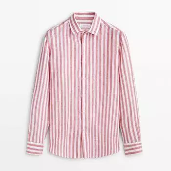 Рубашка в полоску Massimo Dutti, красный