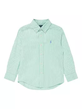 Рубашка в полоску на пуговицах POLO RALPH LAUREN KIDS, зеленый