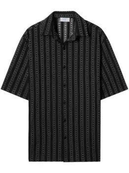 Рубашка в полоску с логотипом Arrows OFF-WHITE, черный