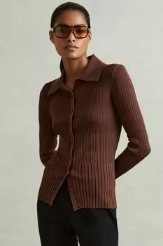 Рубашка в рубчик Jenna Reiss, бордовый