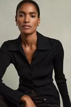 Рубашка в рубчик Jenna Reiss, черный