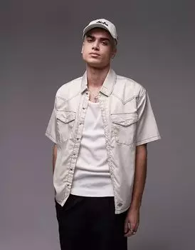 Рубашка в стиле вестерн Dickies River Ranch цвета «кремовый»