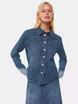 Рубашка Whistles Patchwork Denim, синий