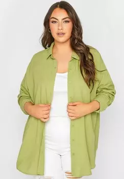 Рубашка Yours Clothing с длинным рукавом, зеленый