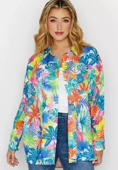 Рубашка Yours Clothing с принтом, синий