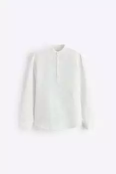Рубашка Zara cotton - linen, белый