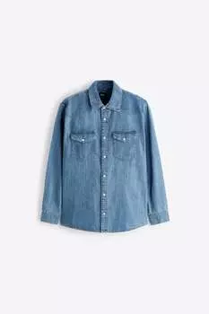 Рубашка Zara denim, голубой
