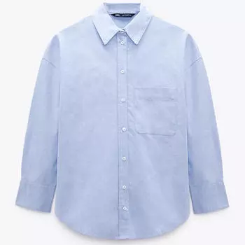 Рубашка Zara Oxford, голубой