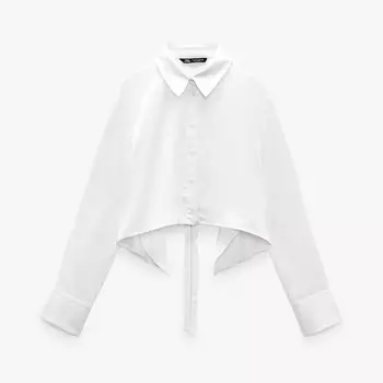 Рубашка Zara Satin Cape, белый