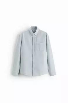 Рубашка Zara striped oxford, зелёный