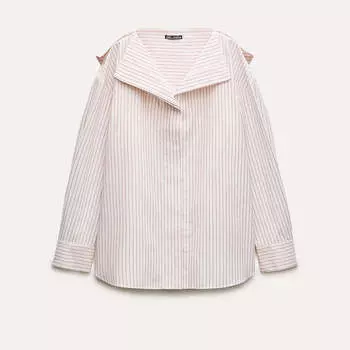 Рубашка Zara Striped Poplin, светло-розовый