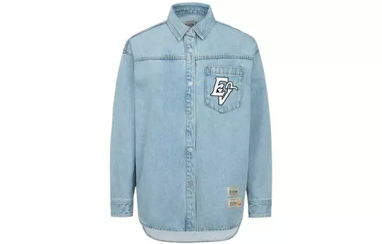 Рубашка женская джинсовая синяя Evisu