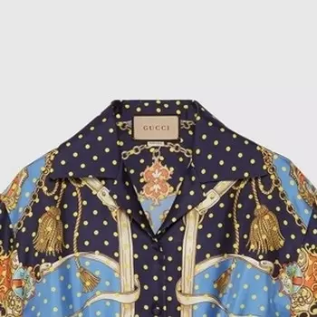Рубашка женская синяя Gucci