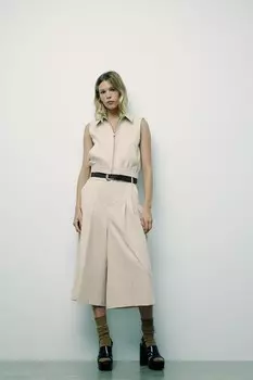 Рубашка жилет ZARA, светло-бежевый