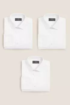 Рубашки стандартного кроя – 3 шт Marks & Spencer, белый