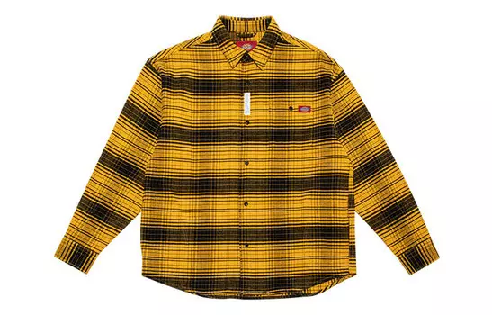 Рубашки унисекс Dickies, черно-желтая клетка